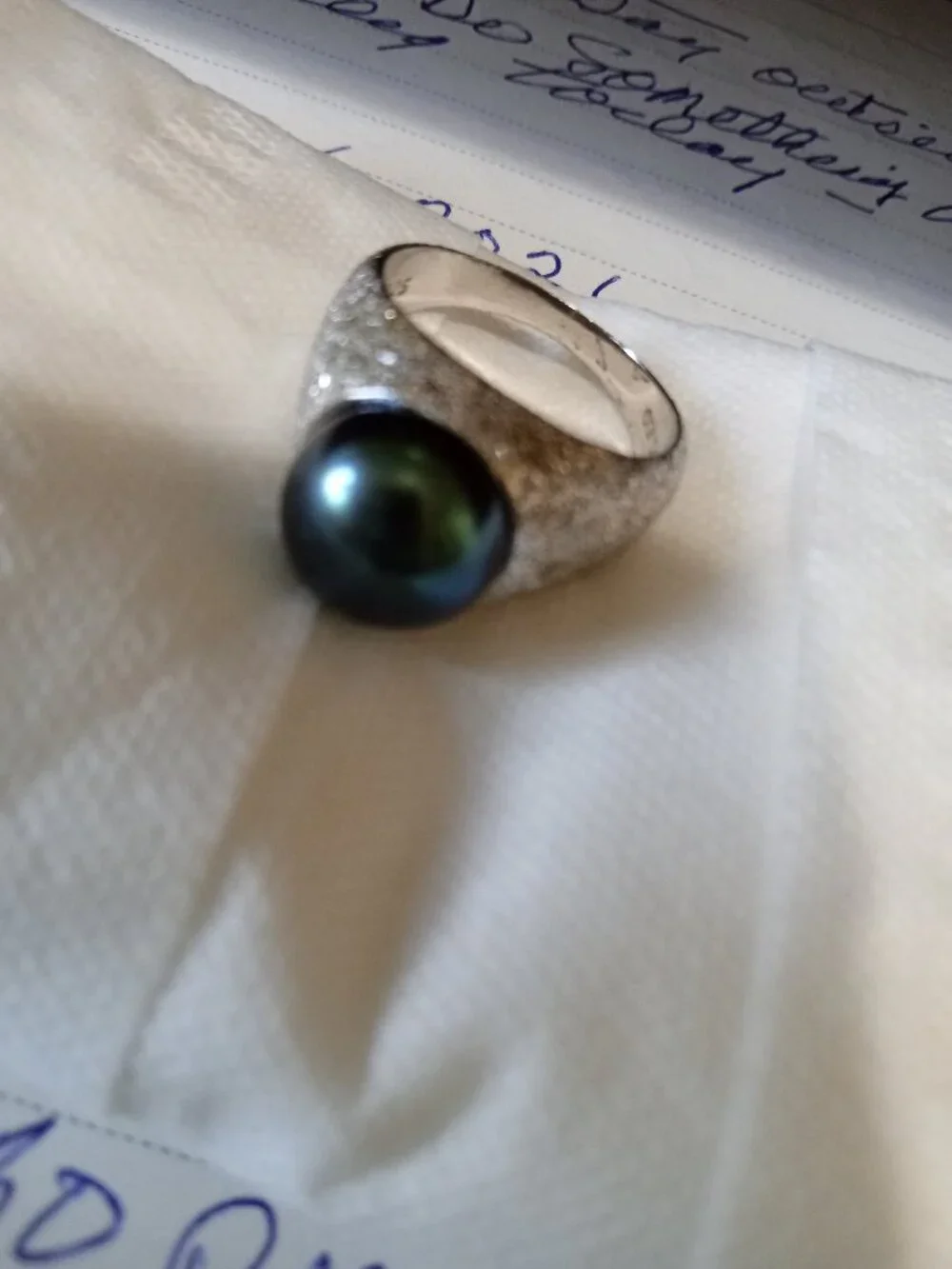 BEAUTIFUL GENUINE SOUTH SEA BLACK PEARL RING!